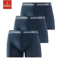 Jack & Jones Boxer JACANTHONY im 3er Pack mit Logo-Bund und weichem Griff (Packung, 3-St) unifarben mit Farbeinsatz, modisch, eng anliegend, Baumwollmischung