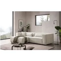 LeGer Home by Lena Gercke Ecksofa PIARA Cord mit Kedernaht L-Form, wahlweise Ottomane rechts/links, schwarze Füße, bequemer Sitzkomfort