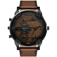 Diesel Quarzuhr MR. DADDY SLIM DZ7492, Armbanduhr, Herrenuhr, Lederarmband, analog, Tag, mehrere Zeitzonen