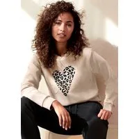 LASCANA Sweatshirt mit Herz-Leo-Druck, Loungewear