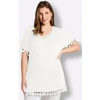 Sheego Strandkleid Longshirt Kurzarm