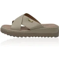 Nowaland Damen Pantoletten mit gekreuzten Riemen – Leichte Sommer Slides Pantolette Minimalistisch, leicht gepolstert, flexibel & bequem