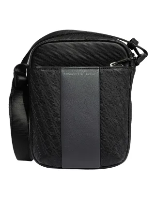 Armani Exchange Marken-Umhängetasche, Schwarz