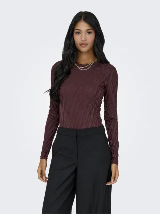 ONLY - ONLZELE L/S ROUNDNECK TOP JRS Decadent Chocolate - Gr. - L