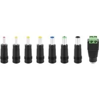 Poppstar Hohlstecker-Adapter AC DC Stecker-Set Universal-Netzteil (5,5x2,5mm auf 6,4x4,4 6,3x3 5,5x2,1/1,7 4,8x1,7 4x1,7 3,5x1,35 2-Pin)