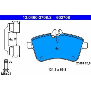 ATE Bremsbel?ge vorne Mercedes A-Klasse W169 B-Klasse W245