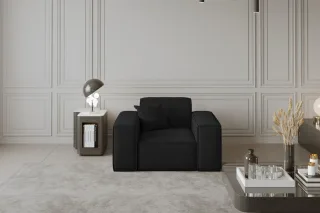 Sessel Designersessel CELES in Stoff Opera Velvet Schwarz