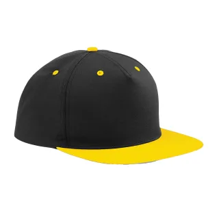 Beechfield - Snapback Mütze 5 Segmente für Herren/Damen Unisex (Schwarz/Gelb)