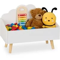 relaxdays Spielzeugtruhe Kindertruhe im Wolken-Design