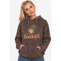 Worldclassca Hoodie Worldclassca Oversized Hoodie Print Kapuzenpullover Stone Washed Neue Kollektion - Stilvolle und gemütliche Sreetwear Mode für Damen
