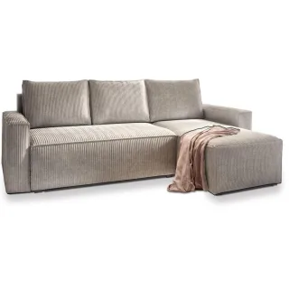 Masseno Ecksofa, Creme, Kunststoff, 3-Sitzer, L-Form, seitenverkehrt montierbar,L-Form, 232x140 cm, Wohnzimmer, Sofas & Couches, Wohnlandschaften, Ecksofas