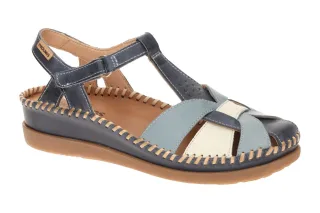 Pikolinos W8K-0847C2 Pacific Damen Sandale Blau T-Steg Gummisohle Keil 2cm