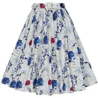 Hearts & Roses London A-Linien-Rock Blue Willow Floral Vintage Rockabilly Retro 50er