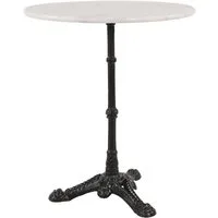 Lesli Living Bistrotisch Gartentisch Bistrotisch Marmortisch Gastro weiß Guss-Fuss Ø60x72cm
