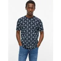 s.Oliver Kurzarmshirt T-Shirt Flammgarn-Shirt mit All-over-Print