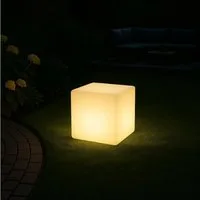 MeLiTec LED Gartenleuchte, LED wechselbar, RGBW, einstellbar, mit Farbwechsel-Funktion, Würfel mit Farbwechsel, Lampe RGB, eckig, beleuchteter Tisch