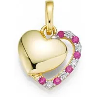 Firetti Kettenanhänger Schmuck Geschenk Gold 333 Halsschmuck Anhänger für Halskette Herz, mit Rubin, Zirkonia (synth)