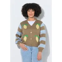 Angel of Style Strickjacke Strickjacke Straight Fit Zitronen Ballon-Langarm