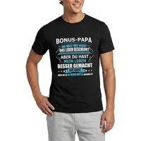 Spreadshirt T-Shirt Bonus-Papa Spruch für Stiefväter Geschenk Vatertag Männer T-Shirt (1-tlg)