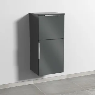 Sanipa 3way Mittelschrank mit 1 Tür und 1 Auszug, Anthrazit-Glanz, UF12979 UF12979