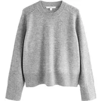Next Rundhalspullover Gemusterter Strickpullover mit Rundhalsausschnitt (1-tlg)