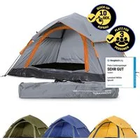 Lumaland Kuppelzelt Wurfzelt Zelt für 3 Personen 210x190x110cm, Leichtes Pop Up Wurfzelt, 2-3 Personen Kuppelzelt, Wasserdicht