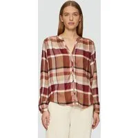 s.Oliver Langarmbluse Bluse Karierte Bluse aus Viskosemix