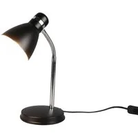 Reality Leuchten LED Schreibtischlampe, LED wechselbar, Warmweiß, Arbeitsplatzleuchte & Leselampe Schwanenhalslampe Bett Schwarz, H 33cm