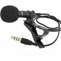 TradeNation Mikrofon Lavalier Ansteck Mikrofon 3.5mm Clip microphone Phone Laptop 1.5m (1-tlg), Ansteckclip