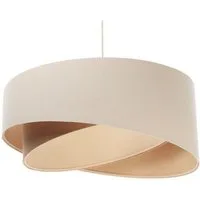 Licht-Erlebnisse Pendelleuchte RIVAS, ohne Leuchtmittel, Weiß Creme Beige E27 Ø 50 cm Stoff Metall Modern Wohnzimmer