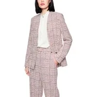 Marc Cain Jackenblazer Neutral Affinity Premium Damenmode Taillierter Collarless-Blazer, hochwertigem Materialmix mit Wollanteil