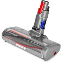 LA CUTE Staubsaugerrohr Ersatzbürste für Dyson V7-V15 LED-Beleuchtung für Hartböden & Teppich, Zubehör für Dyson V7, Dyson V8, Dyson V10, Dyson V11, Dyson V15, Dyson SV12, Dyson SV14, Motorisierter Bürstenkopf, 4 LED-Lichter, flexibel 180 robust