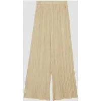 s.Oliver Chinos Hose Plissierte Wide-Leg-Hose mit hohem Bund