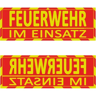 Einsatz Wendeschild WSB2 für die Sonnenblende | Feuerwehrstore | 30x10 cm | FEUERWEHR IM EINSATZ | leuchtfarbe | robust | einfache Montage mit Klett "Feuerwehr im Einsatz"