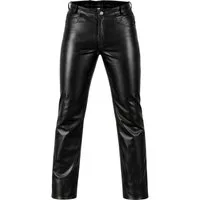 MDM Lederhose Herren Lederhose Herren Lammnappa Schwarz Echtleder Echtes weiches Lammnappa-Leder, Leichte Lederstärke ca. 1,1 mm