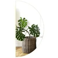 Tulup LED-Lichtspiegel Wandspiegel Halbrund Badspiegel Rund Spiegel Halbkreis LED-Beleuchtung