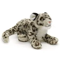 Teddys Rothenburg Kuscheltier Schneeleopard liegend 40 cm grau/braun Plüschtier Stoffleopard