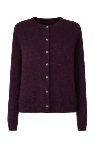 des petits hauts - Strickjacke mit Rundhals lila - Gr. - 1