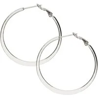 LÖB Paar Creolen Edelstahl 18K Gold vergoldet Creolen Ohrringe Rund Kreis silber 60mm (Geschenke für Frauen Damen Beste Freundin Mutter Mama Ehefrau Oma sie zum Geburtstag Schmuck Sommer, Inkl. Schmuckbox), Damen Klappcreolen Kreolen hängend Flach Br