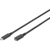 USB 2.0 Verlängerungskabel, USB-C Stecker > USB-C Buchse schwarz, 1,5 Meter, PD 60 Watt