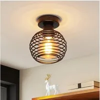 ZMH Deckenleuchte Retro Schwarz E27 1-flammig Lampen Ohne Leuchtmittel Wohnzimmer, LED wechselbar