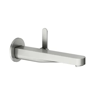 Keuco Waschtischarmatur IXMO 59516, rund Wandmontage, 225 mm, Edelstahl-finish, 59516061301 59516061301