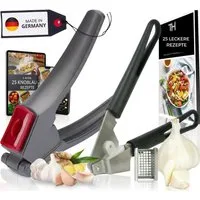 Thiru Knoblauchpresse Ideal für Ingwer, Zwiebeln & Kapern - Kein Schälen notwendig