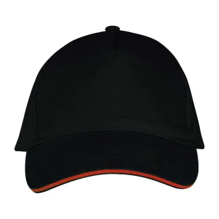 SOLS - "Long Beach" Baseball-Mütze (Schwarz/Rot)