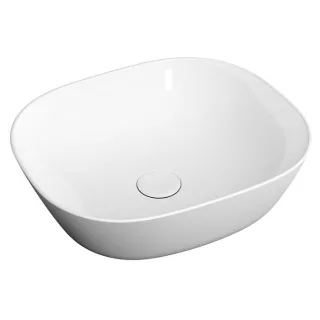 VitrA Plural Aufsatzschale 7810B403-0016 45 x 38 x 13,5 cm, weiß hochglanz, flach, rechteckig, ohne Überlauf/Hahnloch