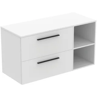 Ideal Standard Möbel-Set 120cm i.life B 2 Auszüge 2 off.Fächer Gr.Schwarz Weiß matt, T5756DU T5756DU