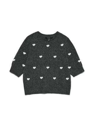 VERO MODA - VMDOFFY INTARSIA 2/4 O-NK PULLOVER NOOS Dark Grey Melange - Gr. - S