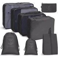 Agger Kofferorganizer 8 Stück Packwürfel,wasser Reisekleidertaschen,für Urlaub und Reisen (8-tlg), Leicht,atmungsaktiv mit Mesh-Oberseite, mit Kosmetiktasche