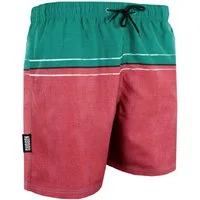 GUGGEN Mountain Badeshorts Herren Badehose für Männer Boardshorts Schnelltrocknende Badeshorts Schnelltrocknende Badeshorts Kordelzug gestreiftes dunkelrotes Muster