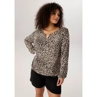 Aniston PLUS Langarmshirt In trendigem Leoprint